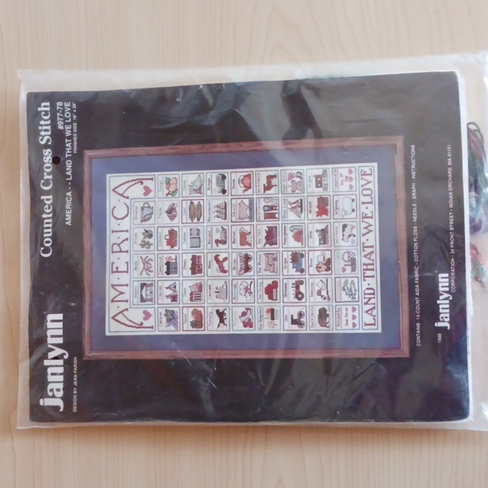 Janlynn Cross Stitch Kit America Land That We Love state patriotic 977-78 Craft